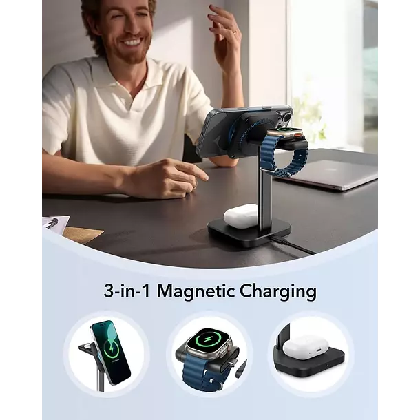 Estacion de Carga ESR 3 en 1 Qi2 para iPhone Apple Watch AirPods CryoBoost-5