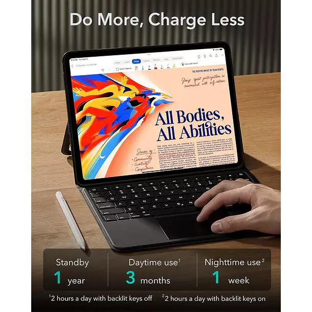 Carcasa Funda ESR Para iPad Pro 11 M5 M4 Con Teclado Ascend-6