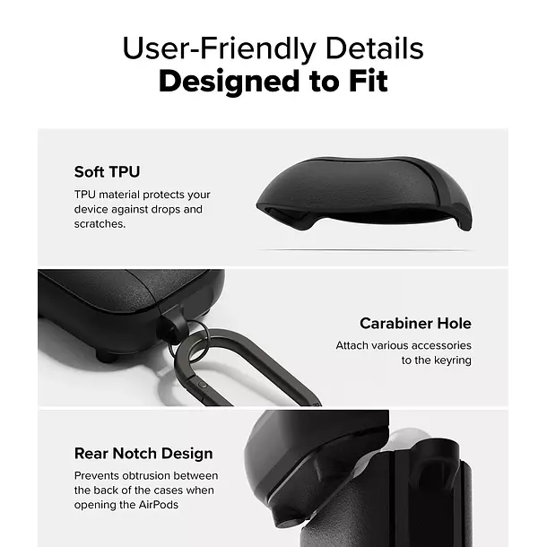 Carcasa Funda Ringke Para AirPods 4 Onyx Magnetic-5