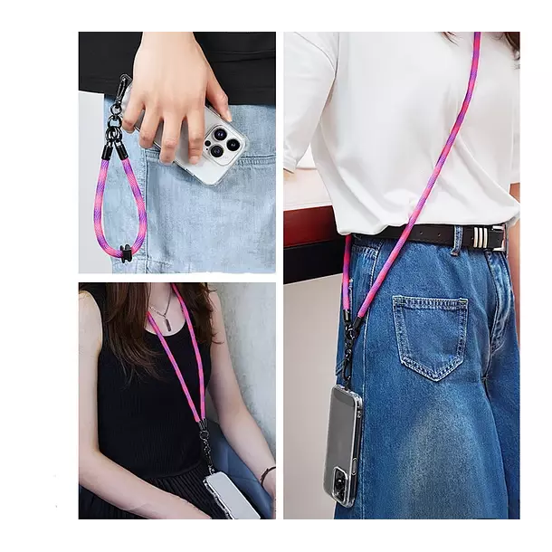 Colgante Lanyard para celular Universal 160 cm Negro-4