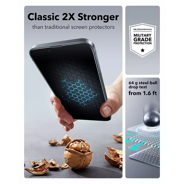 Lamina Pantalla ESR Para iPhone 16e 14 13 UltraFit Pack 2-3