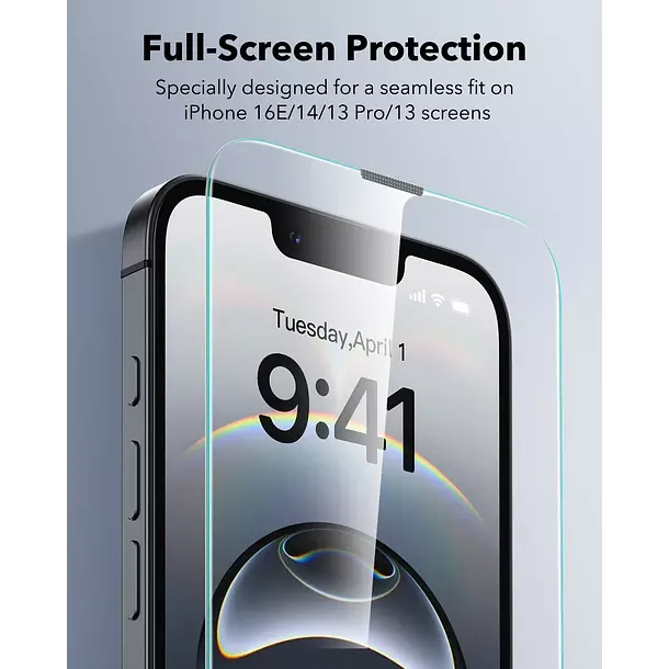 Lamina Pantalla ESR Para iPhone 16e 14 13 UltraFit Pack 2-4