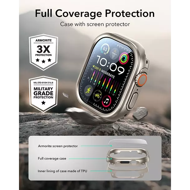 Protector Carcasa ESR Para Apple Watch Ultra 3 Ultra 2 Ultra 49mm-5