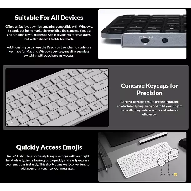 Teclado Gamer Inalambrico Keychron B1 Pro Ultra Delgado Espa ol-2