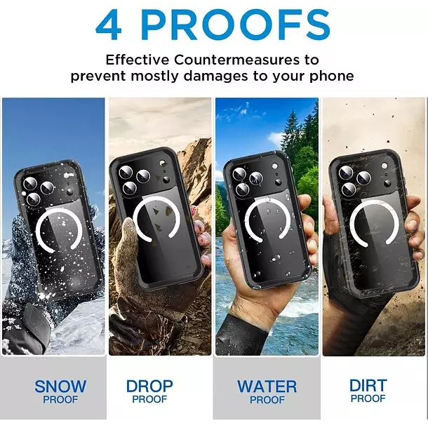 Carcasa Blindada Para iPhone 17 Pro Waterproof-5