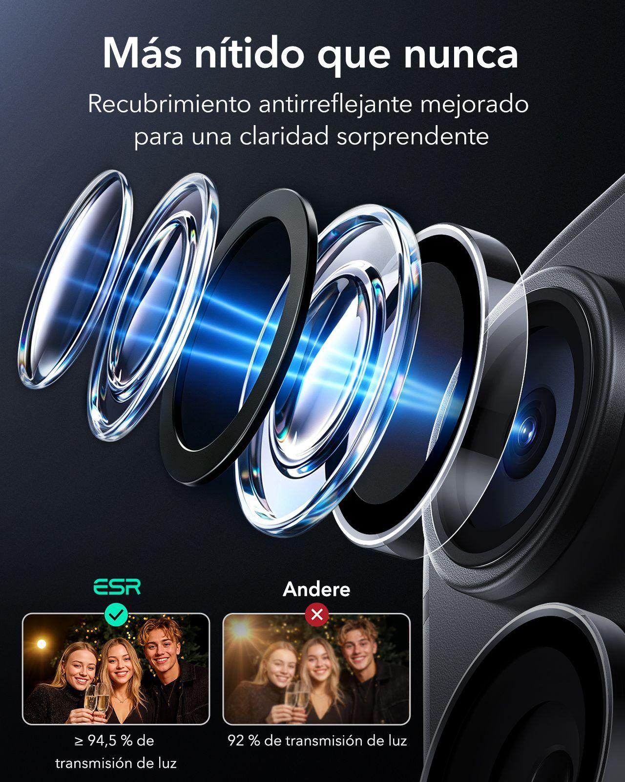 Protector Camara ESR Armorite Para iPhone 18 Pro Max 18 Pro Clear-4