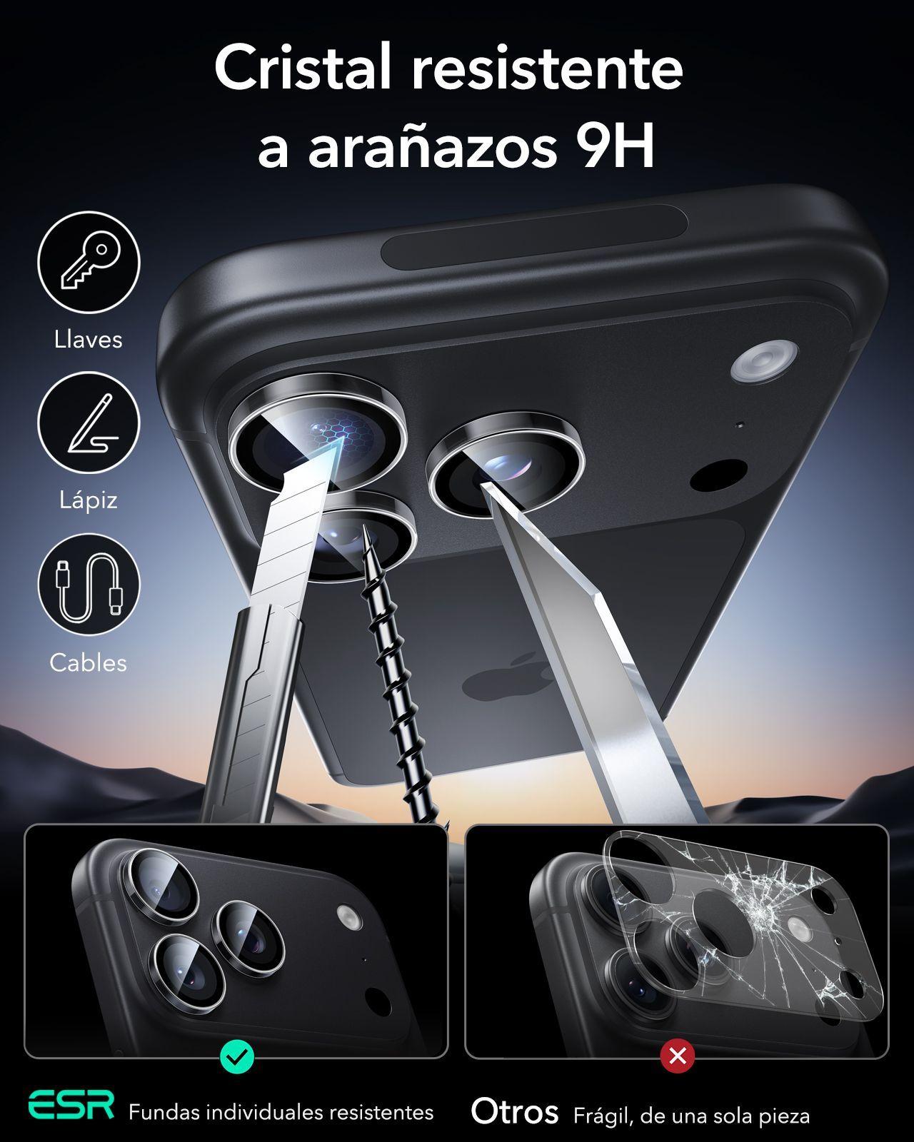 Protector Camara ESR Armorite Para iPhone 18 Pro Max 18 Pro Clear-5