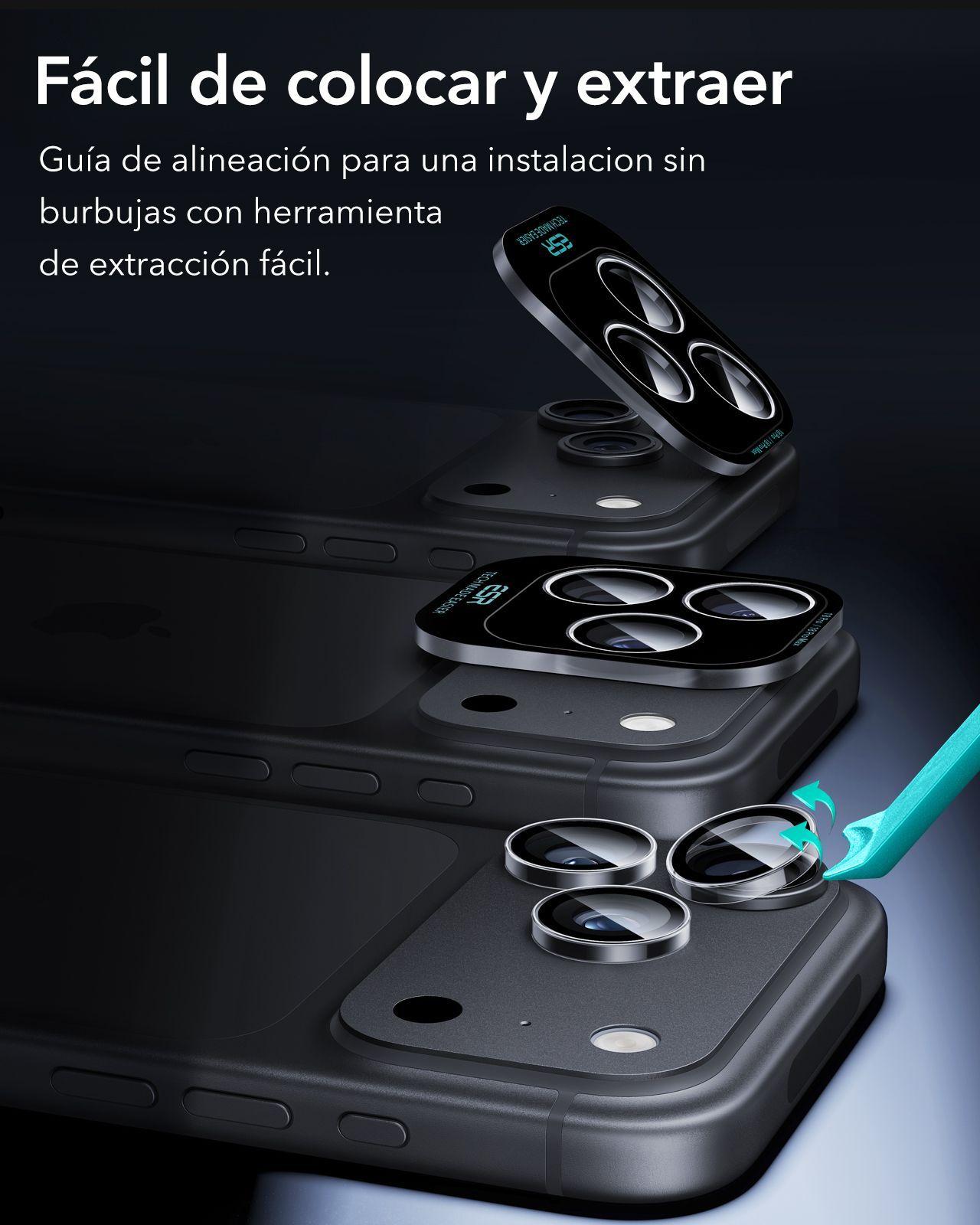 Protector Camara ESR Armorite Para iPhone 18 Pro Max 18 Pro Clear-6