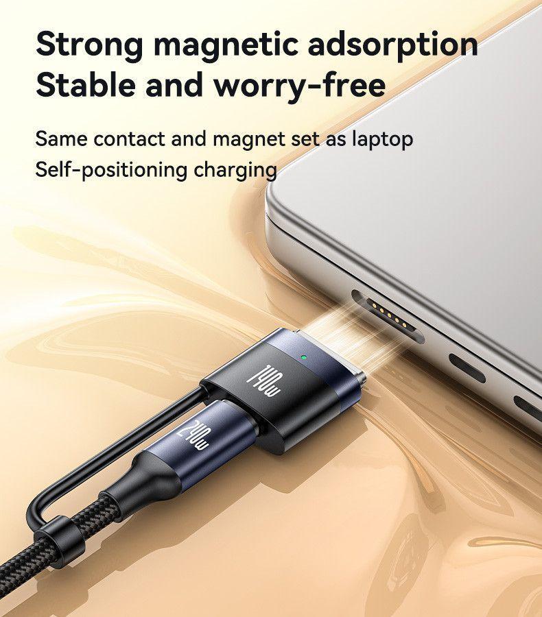 Cargador para Macbook Pro Air M5 M4 M3 M2 2 en 1 Magnetico USB C-4