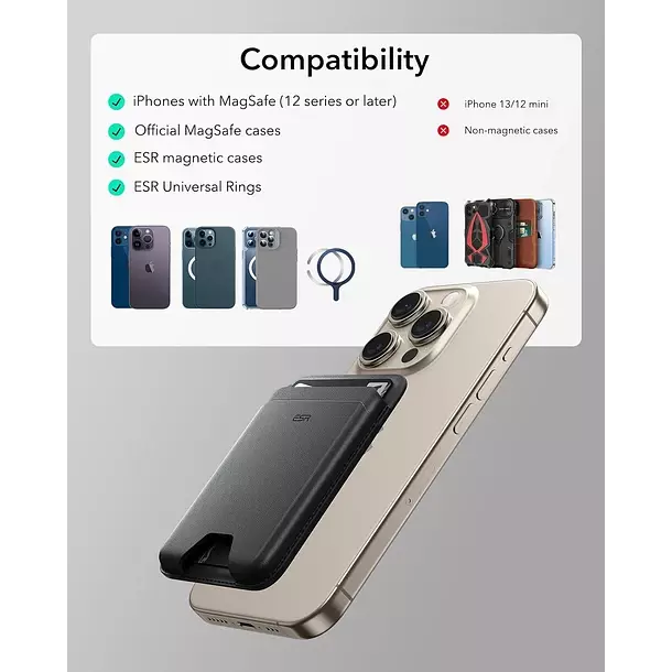 Tarjetero Magnetico Para iPhone ESR Wallet Boost halolock-6