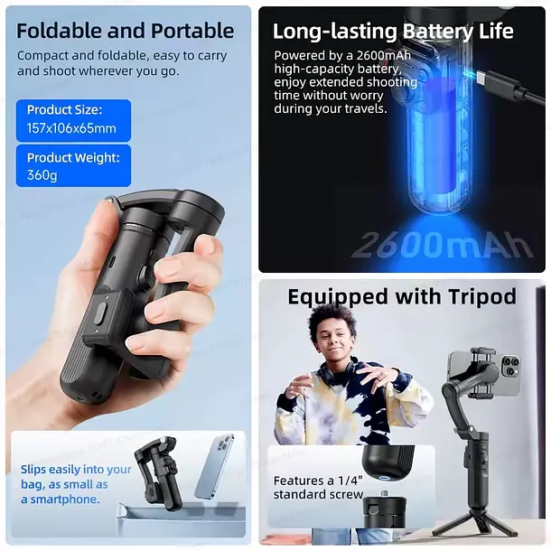 Estabilizador Para Celular TOKQI M02 iOS y Android-1