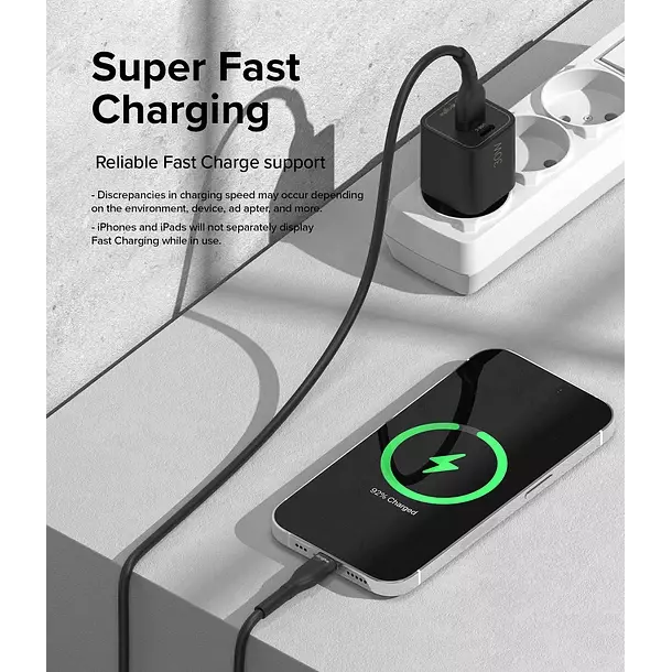 Cable Ringke Carga Rapida USB A a Lightning Pastel 1 2M-6