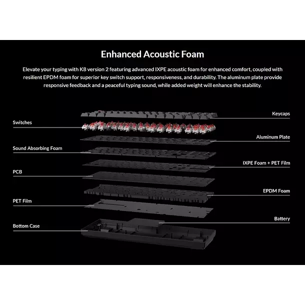 Teclado Gamer Inalambrico Keychron K8 QMK Version 2 Espanol-4