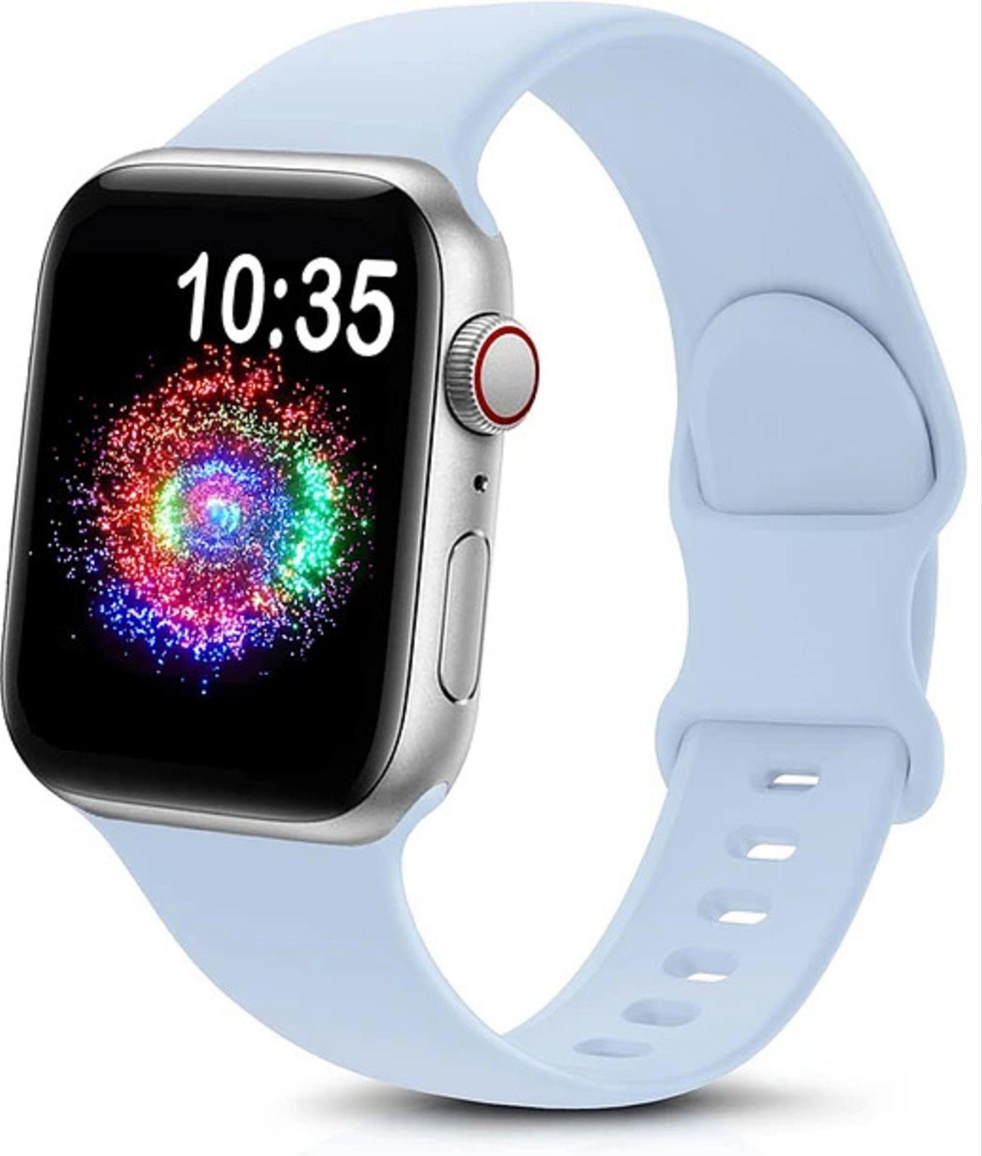 Correa Silicona para Apple Watch 38 40 41 42 MM Celeste-0