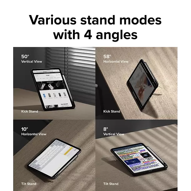 Funda Protectora Ringke Para iPad Pro 11 1 2 3 y 4 generaci n Con Soporte-4