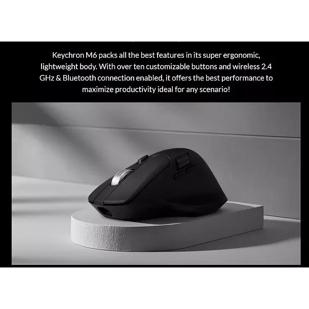 Mouse Inalambrico Ergonomico Keychron M6 2 4ghz Bluetooth-3