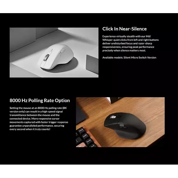 Mouse Inalambrico Ergonomico Keychron M6 2 4ghz Bluetooth-4