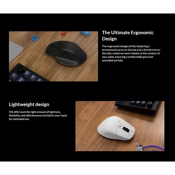 Mouse Inalambrico Ergonomico Keychron M6 2 4ghz Bluetooth-6