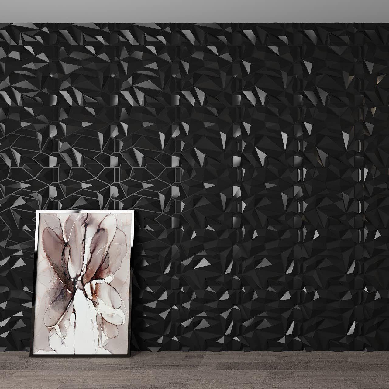 Panel Decorativo PVC 3D, Crystal Negro 3m².-4