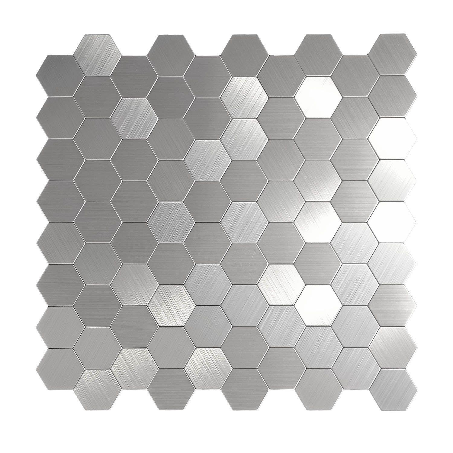 Mosaico Autoadhesivo Decorativo Plata caja de 0.65 m²-0