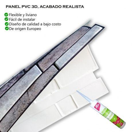 Panel PVC 3D, Realista. PIEDRA GRANITO (96,9 x 48,4cm).-2
