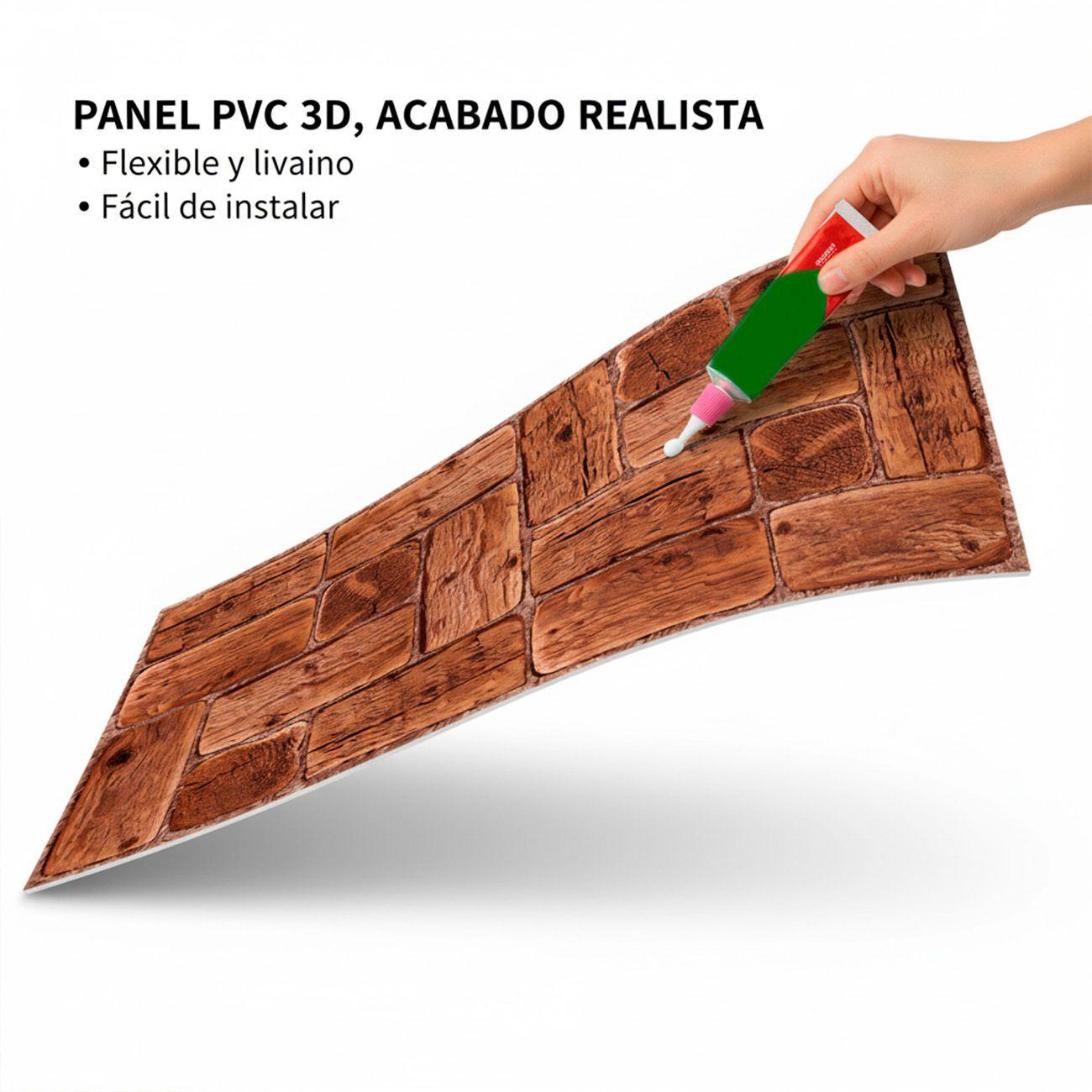 Wall Panel PVC Relieve 96 X 47.9 cm PINE WOOD 4.6m² (10 Paneles)-4