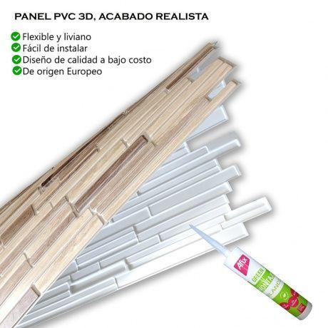 Panel PVC 3D, Realista. MADERA ROBLE (95 x 47,7cm).-2