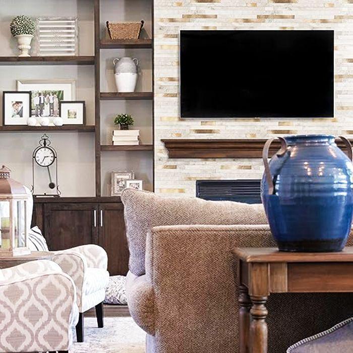 Mosaico de PVC-Aluminio Autoadhesivo Marmol Beige caja de 0.68 m²-5