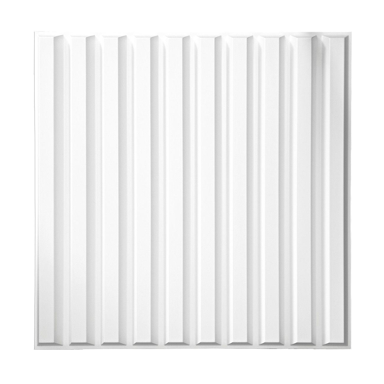 Panel Decorativo PVC 3d Liston Blanco 3m²-1