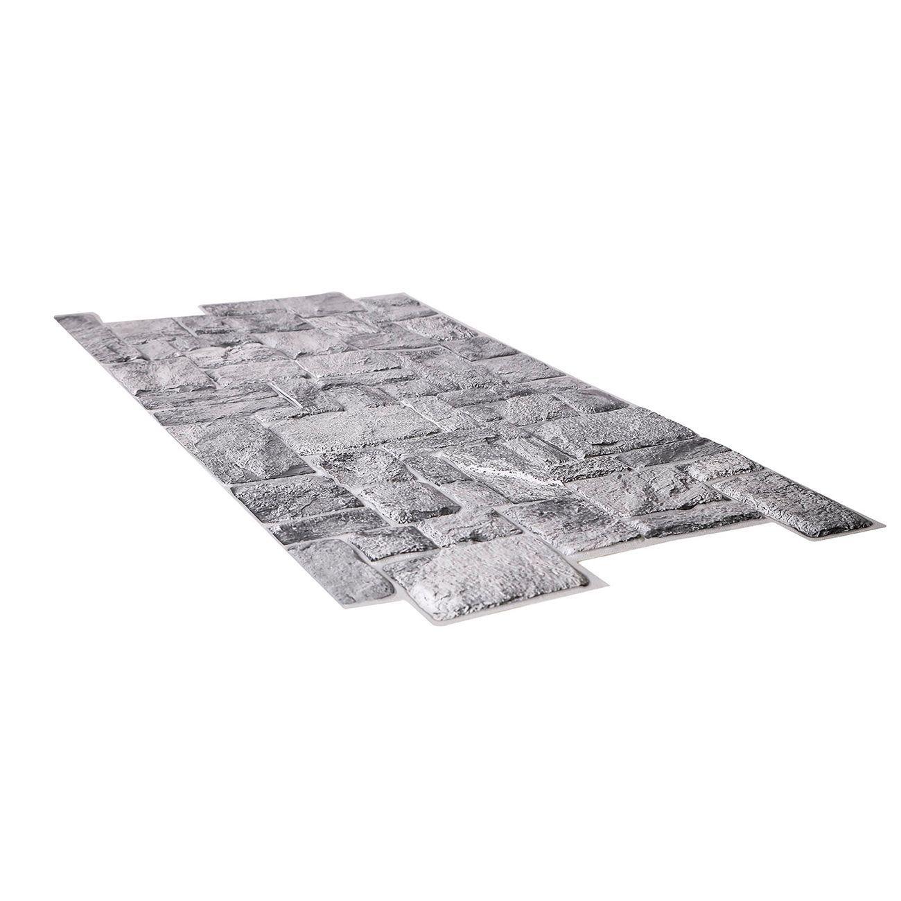 Wall Panel PVC 3D 98 x 49.8 cm NATURAL GRAY 4.7m² (10 Paneles)-2