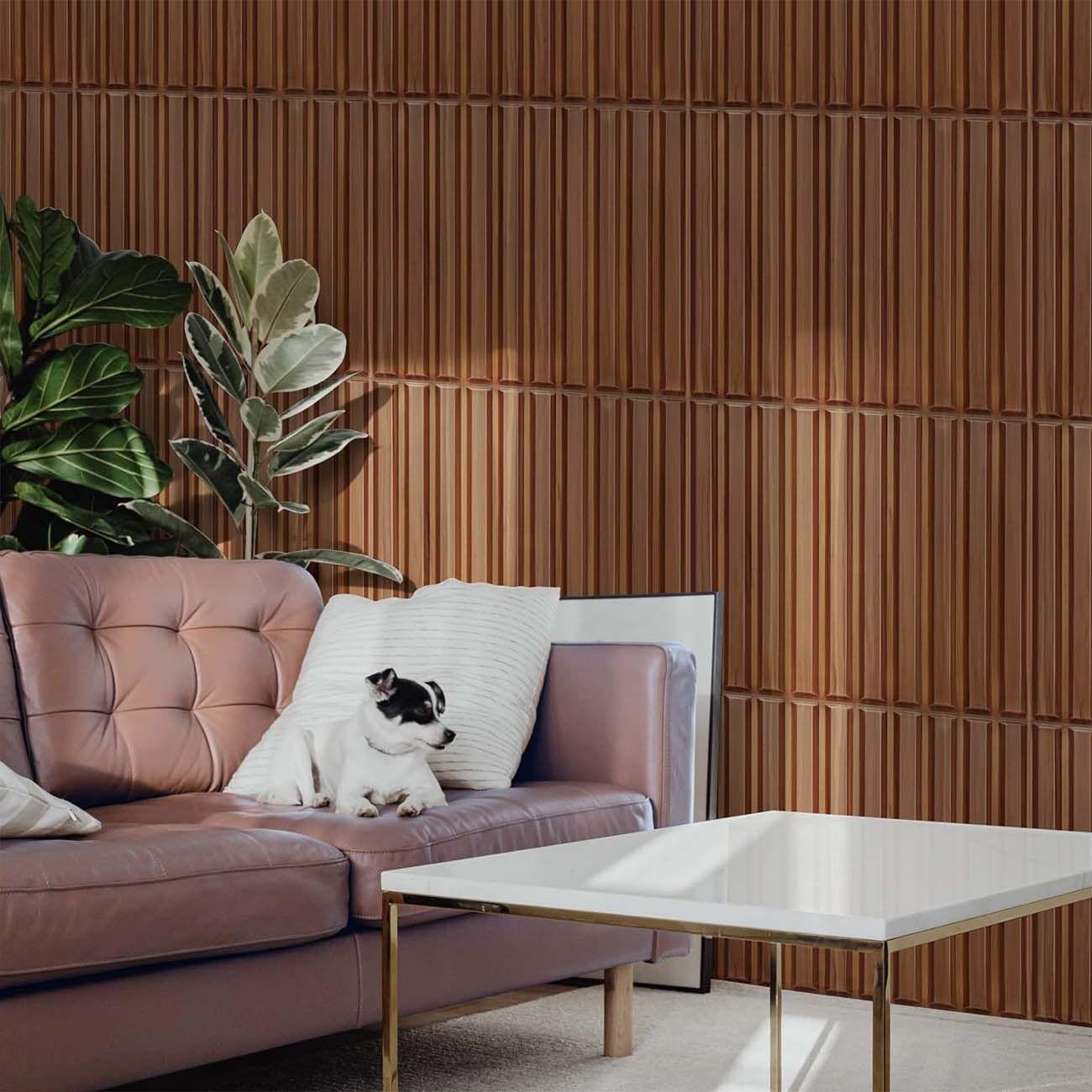 Panel Decorativo PVC 3D, Nogal 3m².-4