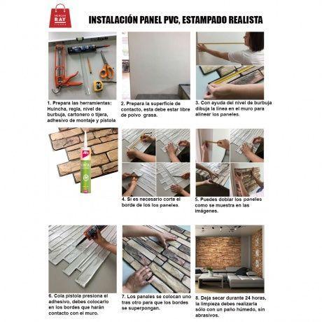 Wall Panel PVC 97.3 x 49.2 cm Relieve ELECTRA 4.2 m² (10 paneles)-5