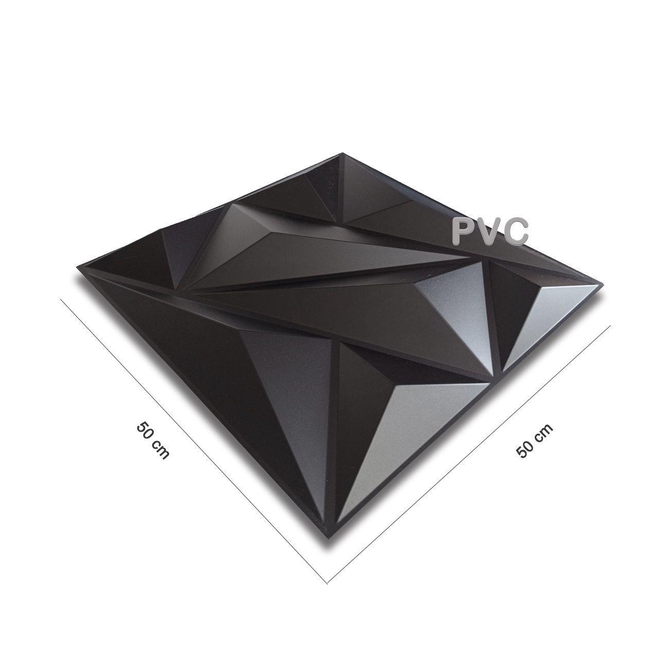 Panel Decorativo PVC 3d Mountain Negro 3m²-1