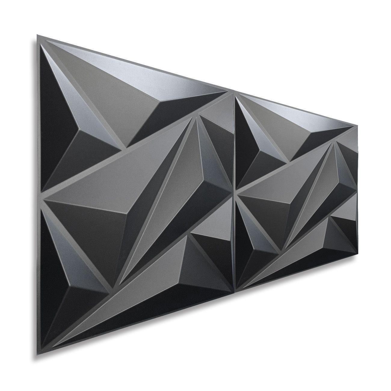 Panel Decorativo PVC 3d Mountain Negro 3m²-2