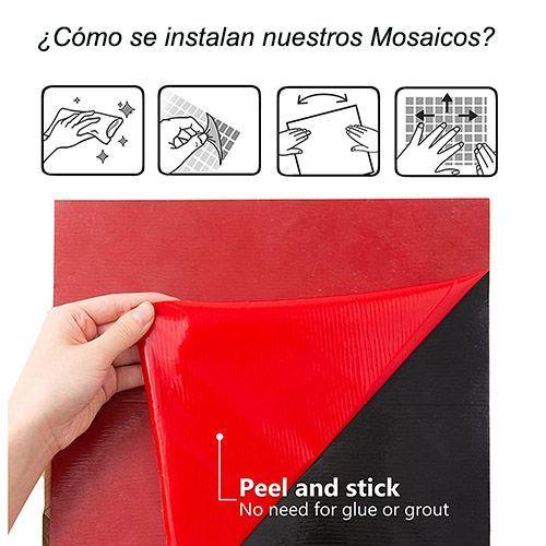 Mosaico de PVC-Aluminio Autoadhesivo Mármol-Plata Caja de 0.68 m²-4
