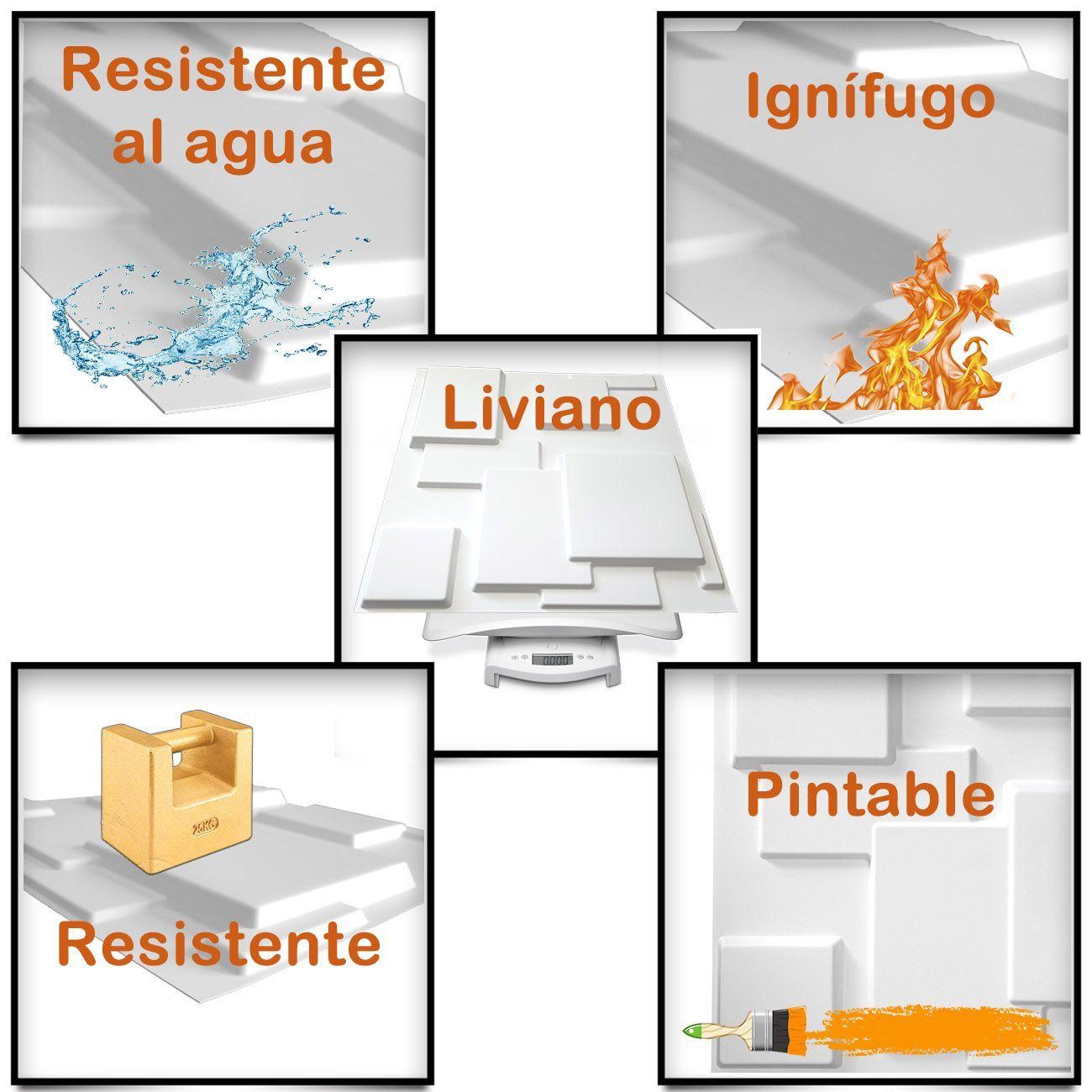 Panel Decorativo PVC 3D, Cubista 3m².-5