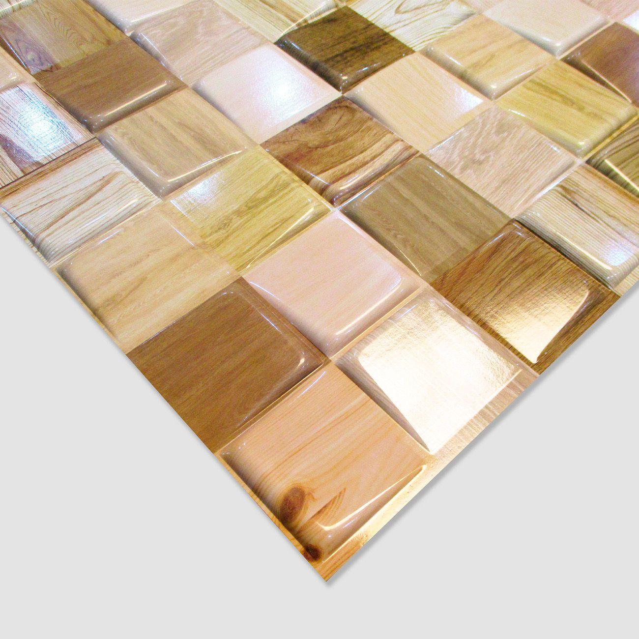 Wall Panel PVC 3D 91 x 63cm MOSAICO MADERA 5.7 m² (10 Paneles)-3