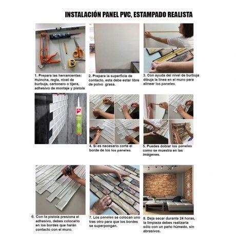 Panel PVC 3D, Realista. PIZARRA MARRÓN (97 x 49 cm)-6