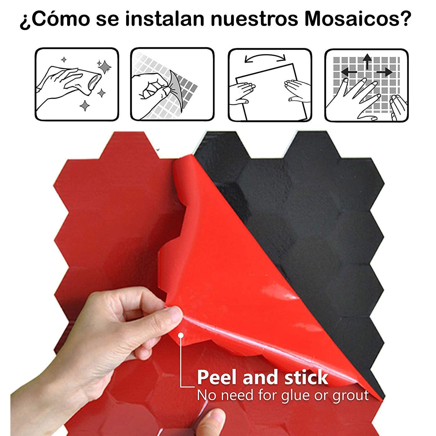 Mosaico Autoadhesivo decorativo Negro caja 0.62m²-5