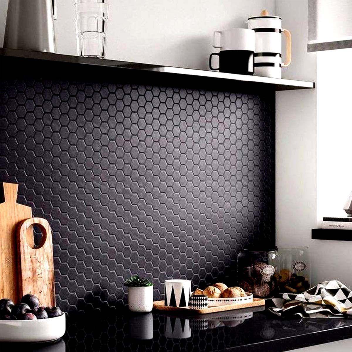 Mosaico Autoadhesivo decorativo Negro caja 0.62m²-2