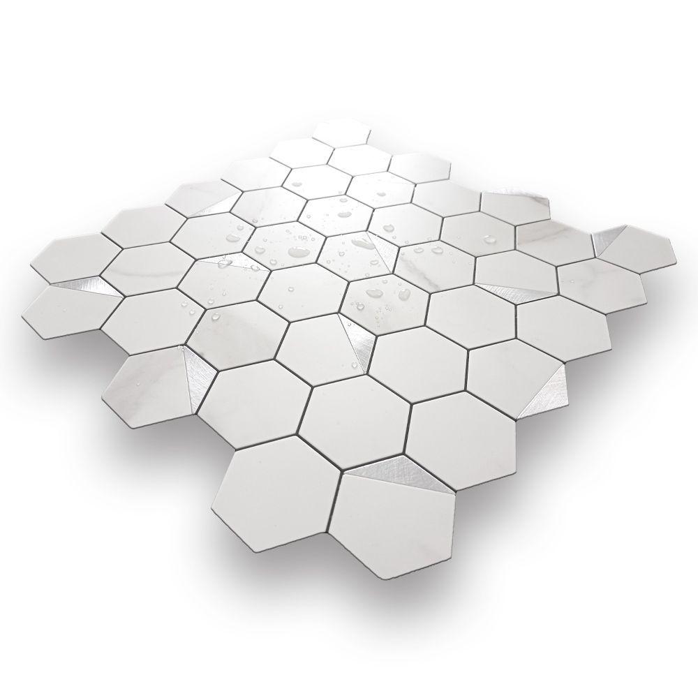 Mosaico Autoadhesivo decorativo Panal Mármol caja 0.70m²-2