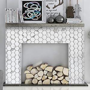 Mosaico Autoadhesivo decorativo Panal Mármol caja 0.70m²-3