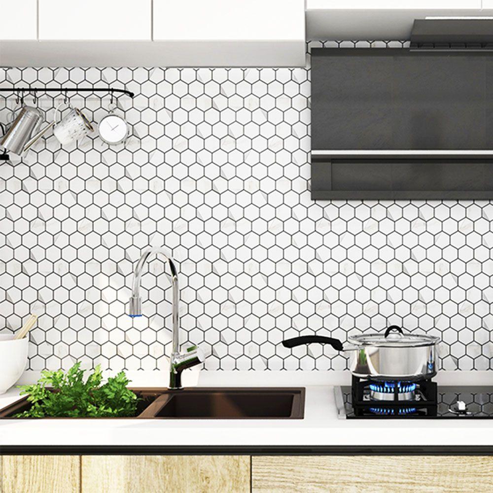 Mosaico Autoadhesivo decorativo Panal Mármol caja 0.70m²-5