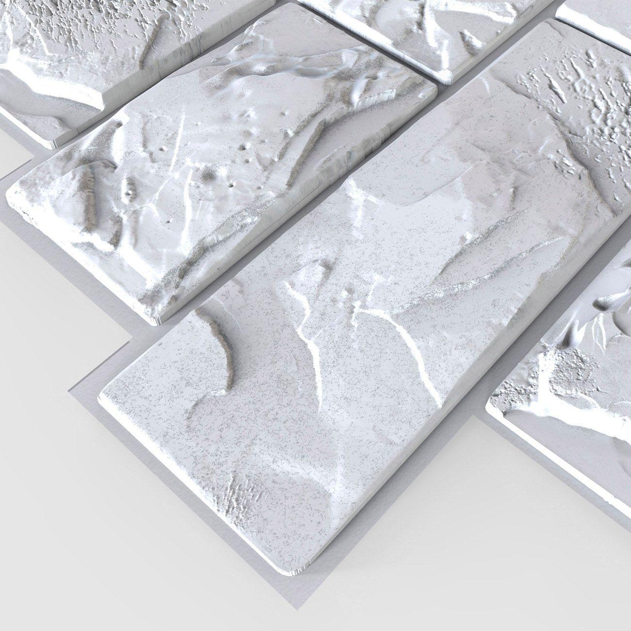 Wall Panel PVC 3D 97.7 x 49.3cm PIEDRA BLANCA 4.5m² (10 Paneles)-3