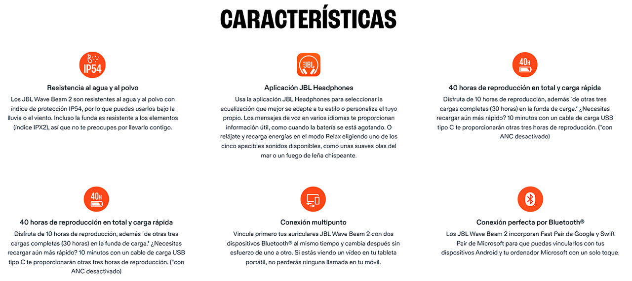 Audifonos Inalambricos JBL Wave Beam 2 TWS IP54 Bateria 40H-6