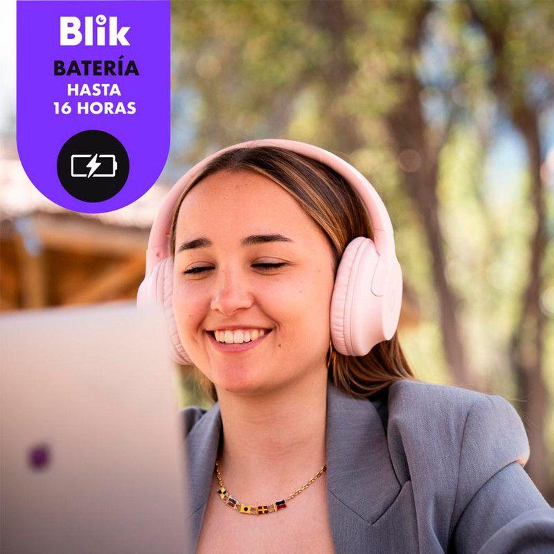 Audifonos Inalambricos Blik Soul250 Bluetooth 5.4 Alcance 10mts Bateria 20 hrs Rosa-7