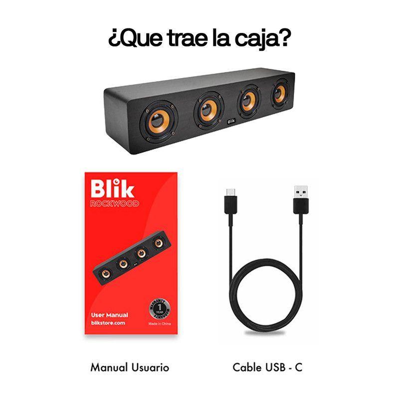 Parlante Portatil Blik Rockwood 2,6in x4 TWS BT 5.3 20W 10H-7