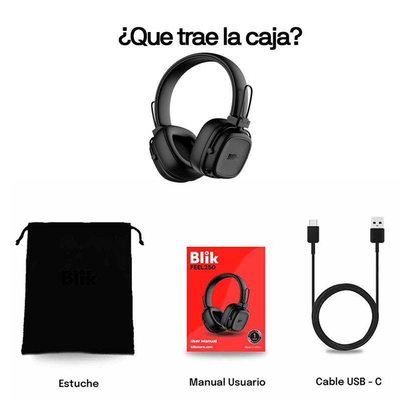 Audifonos Inalambricos Blik Feel250 Bluetooth 5.4 Alcance 10mts Bateria 20h Baja Lantecia 89ms-4