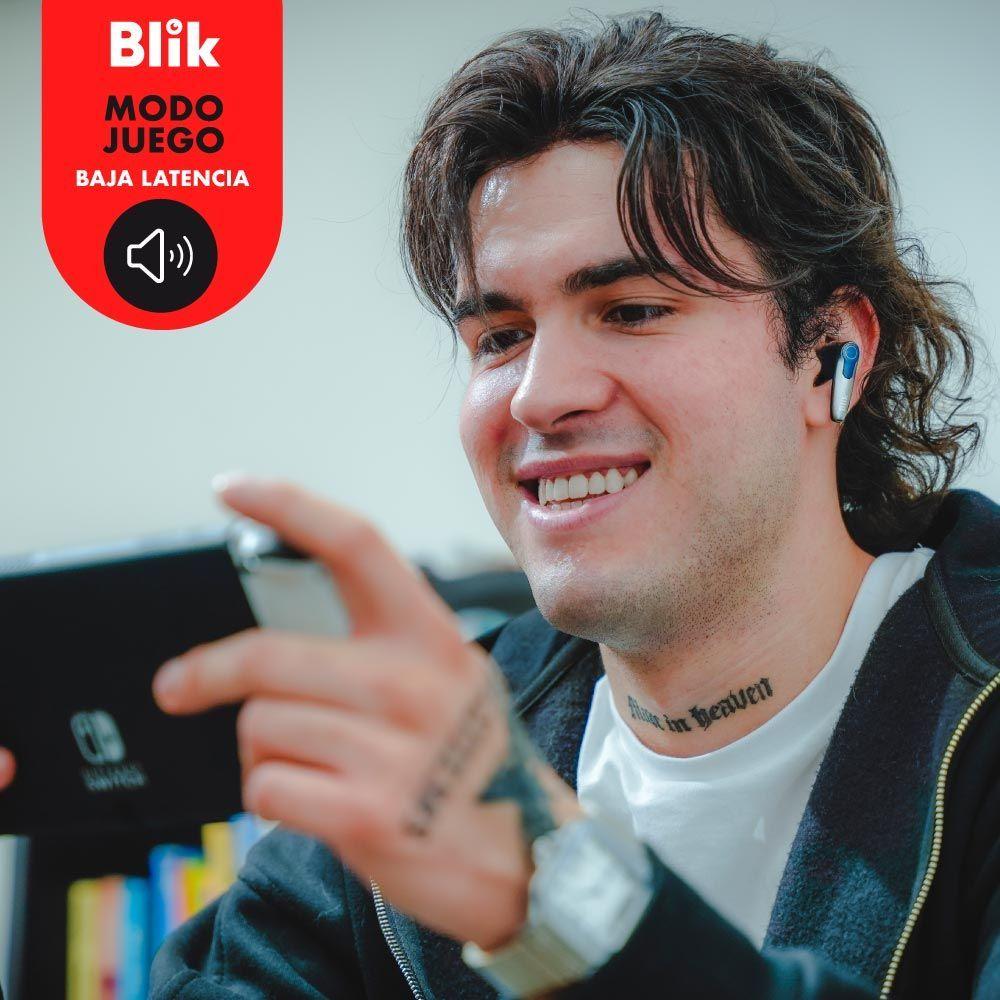 Audifonos Inalambricos Blik Game-X TWS Bluetooth 5.4 Alcance 15mts ENC Modo Gaming Bateria 30h IPX4-5