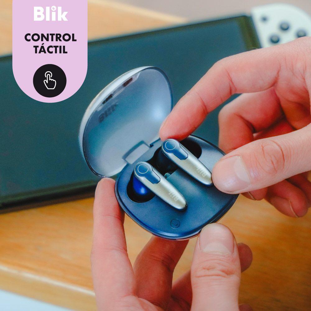 Audifonos Inalambricos Blik Game-X TWS Bluetooth 5.4 Alcance 15mts ENC Modo Gaming Bateria 30h IPX4-7